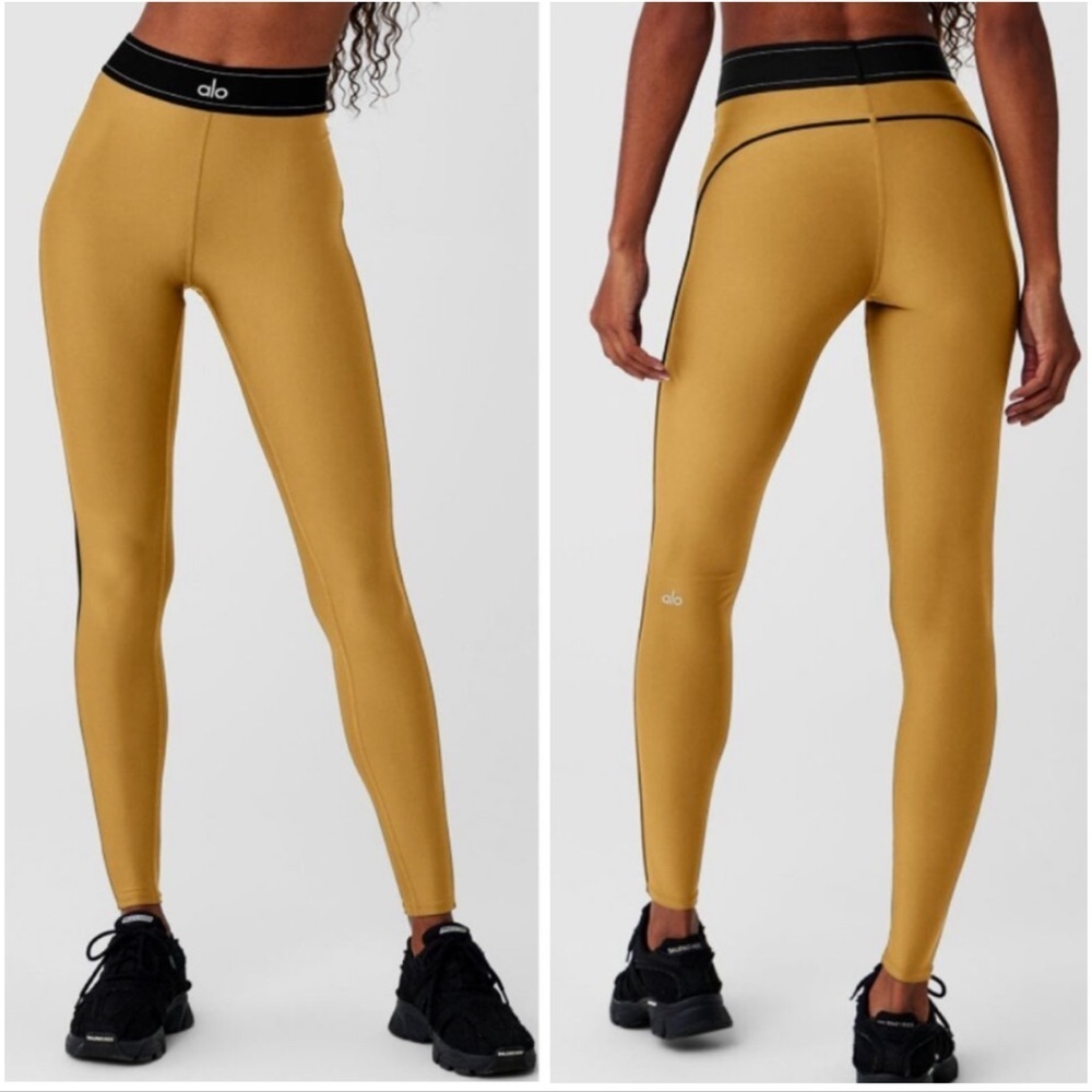 Alo Airlift High-Waist Suit Up Legging Golden Olive Branch Size Small